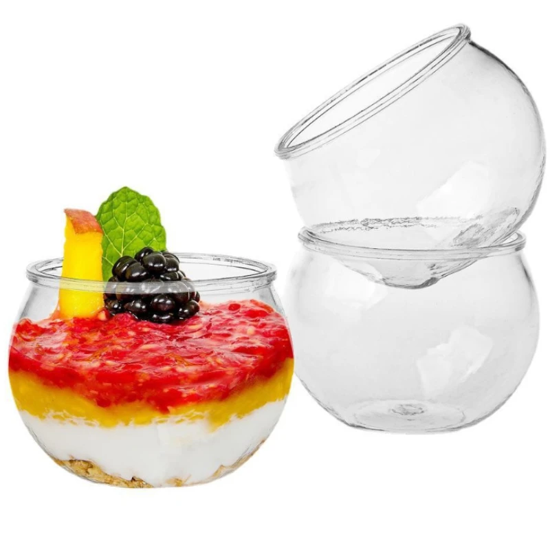 10PCS 120ml Transparent Dessert Cups for Party Birthday Wedding Restaurant Candy Snacks Jelly Mousse Dessert Cups