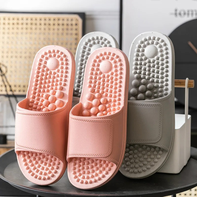 Couple Summer Massage Slippers Non-slip Bathroom Indoor Slides For Men Women  Concise Couple Style Sandals Home Flip Flops