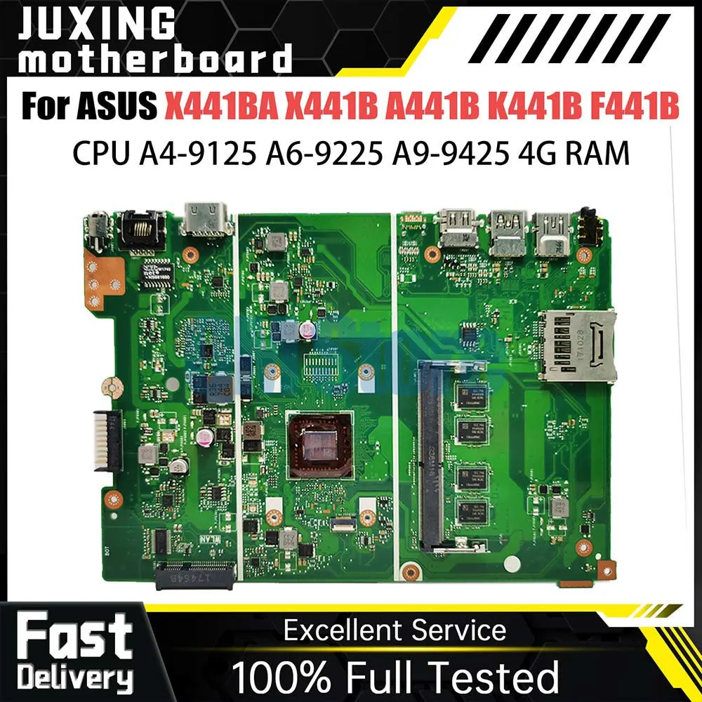 Notebook Mainboard For ASUS X441BA X441B A441B K441B F441B Laptop Motherboard CPU A9-9425 4G RAM Systemboard