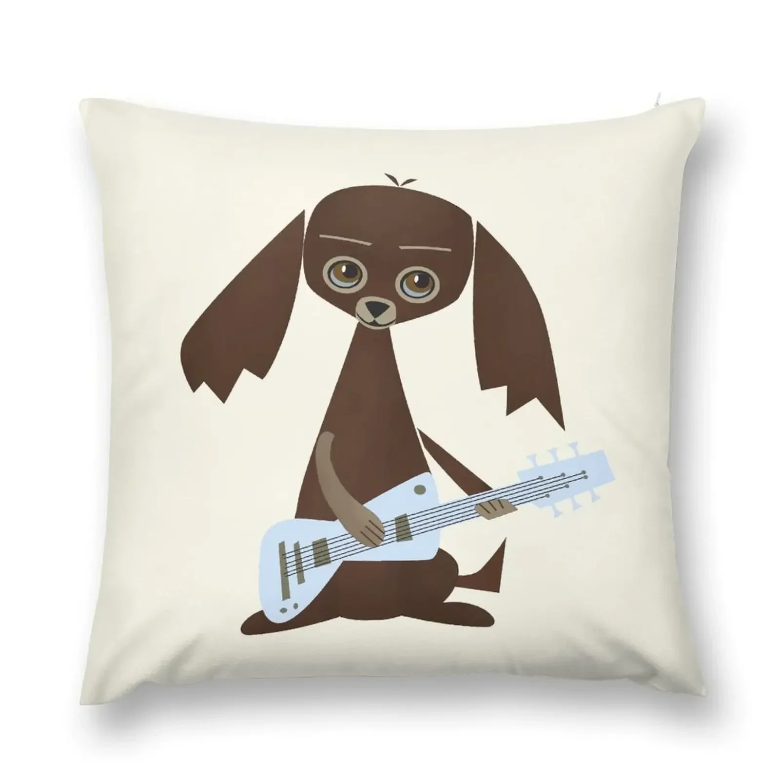 

Dog Playing Vintage Guitar Throw Pillow Sofa Cushion Cover Cushions Home Decor pillow