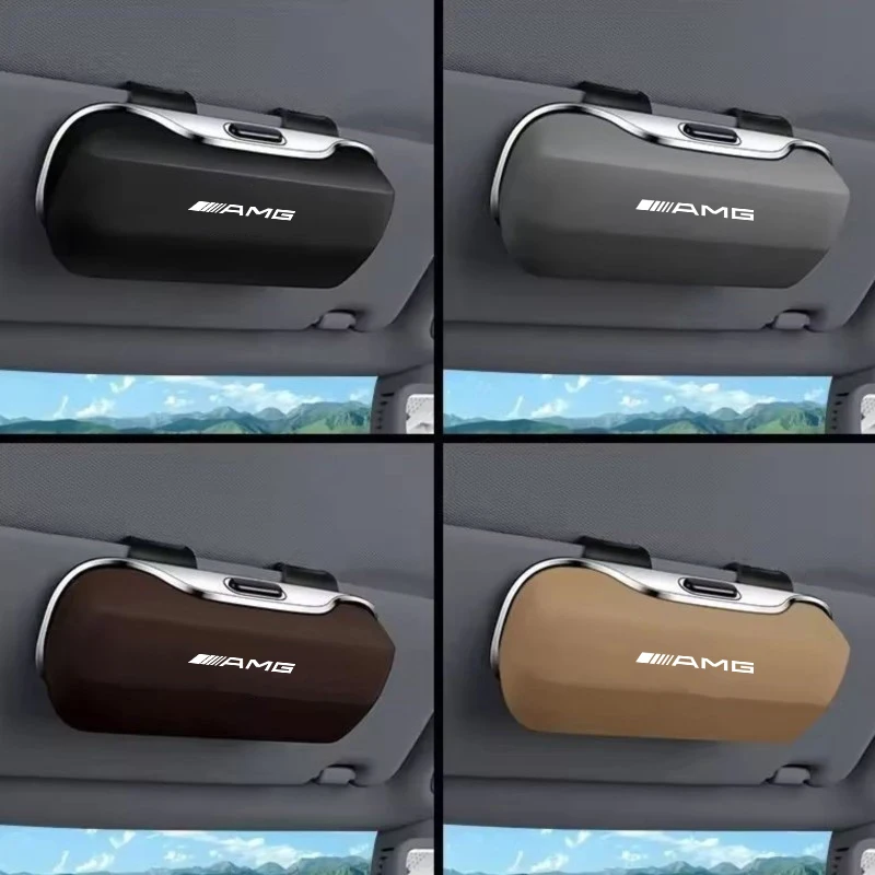 AMG A B C E G CLA W211 W203 W204 C260 E300L A200L GL grill Logo Key Cover Accessories Car Visor Sunglasses Glasses Case Clip Box view 4