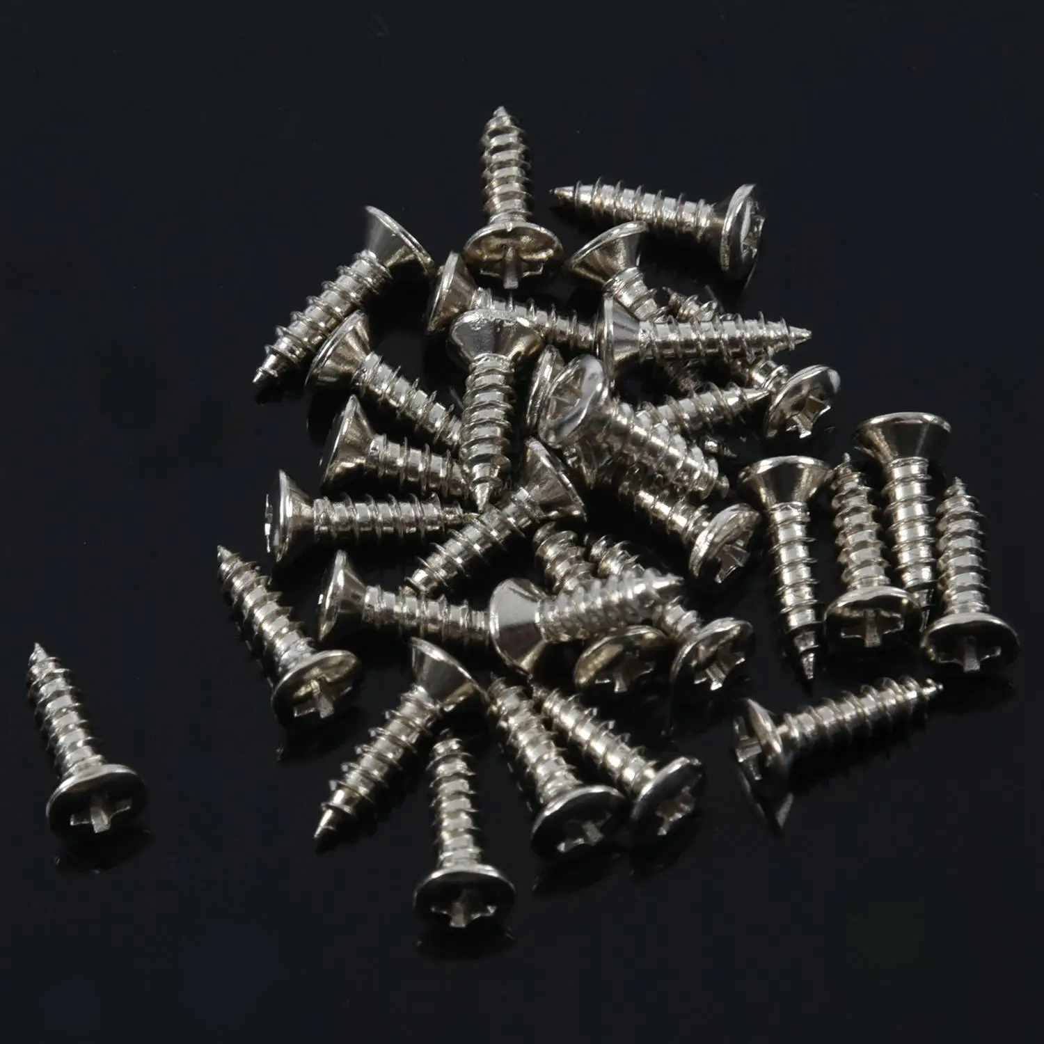 30pcs Pickguard Screw For Fender Strat/Tele Electric Guitar Bass silver