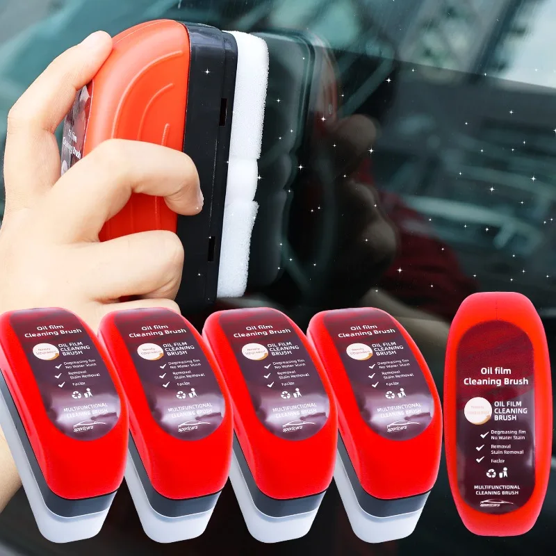 120ml New Car Glass Oil Film Cleaner Sponge Cleaning Brush Windshield Water Spots Stain Remover Auto Detailing Accessories