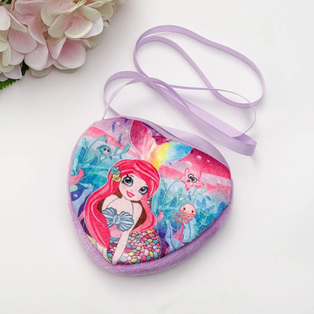 Disney Frozen Shoulder Bag Coin Purse Action Figure Toy Snow White Mermaid Cute Crossbody Bags Backpack Kids Girls Birthday Gift