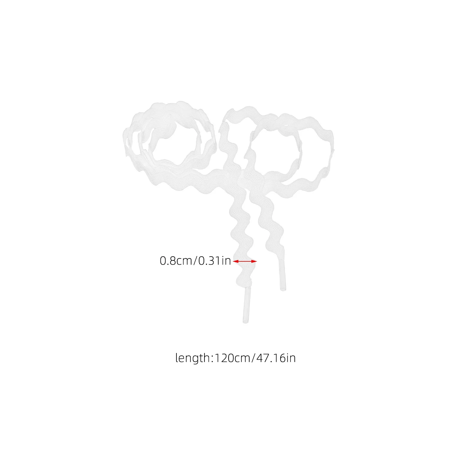 1 paire de lacets ondulés polyvalents longueur réglable conception plate pour chaussures de ville 120cm 0.5cm lacets en spirale