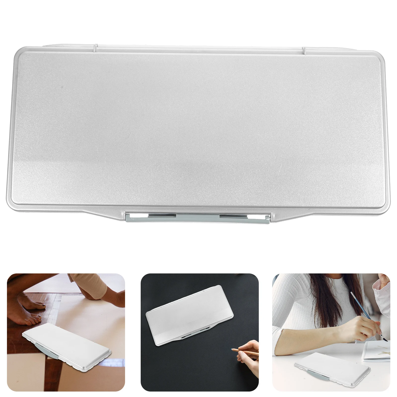 Portable Watercolor Pigment Box Plastic Paint Mixing Tray Small Light Durable Easy Clean Storage Case for Watercolor Oil Gouache