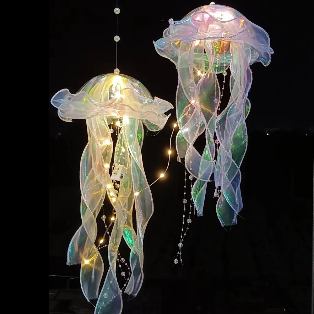 Mermaid Theme Party Decor DIY Jellyfish Lantern Under The Sea Colorful Jellyfish Little Mermaid Ocean Parti decor Baby Shower