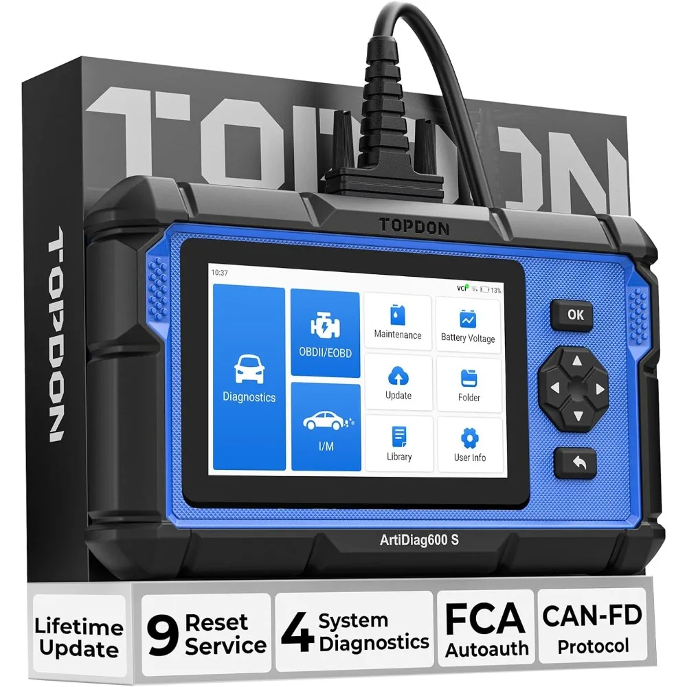 AD600S Scan Tool, Code Reader, Diagnostics Scanner for ABS/SRS/AT/Engine, 9 Reset Services