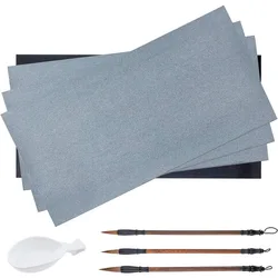 8pcs Chinese Calligraphy Water Writing Magic Paper Set Sienna Chinese Traditional Calligraphy Brushes Pen Sumi Painting Drawing