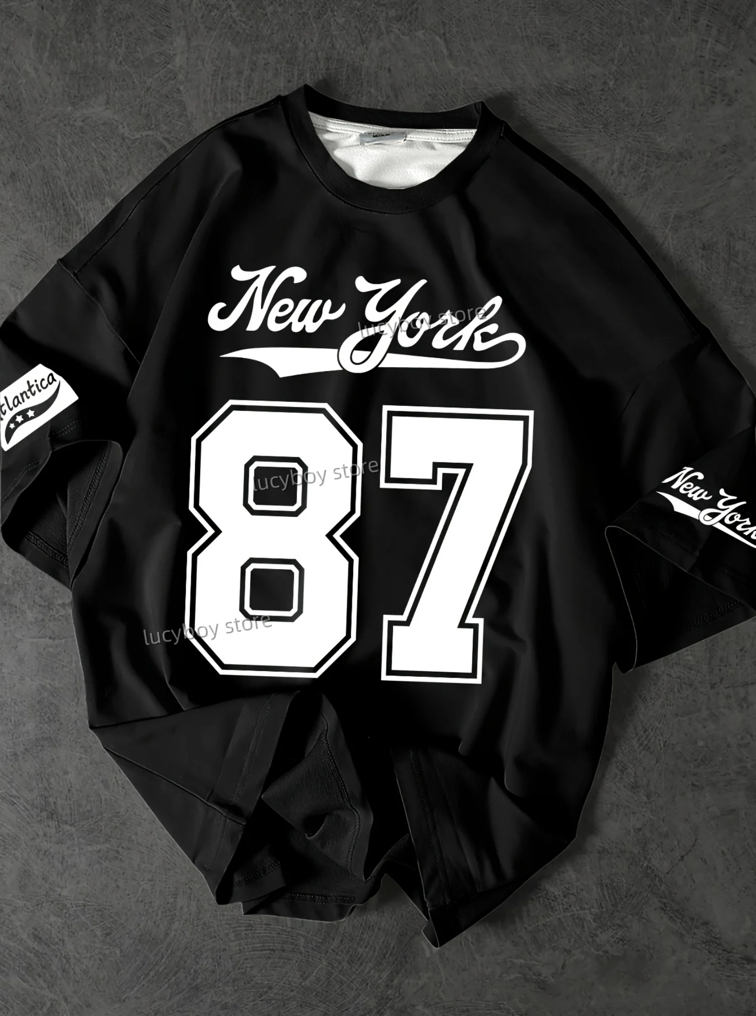 

No 87 NEW YORK Джерси с принтом, женская спортивная футболка с коротким рукавом, винтажные футболки в полоску большого размера, женская повседневная одежда