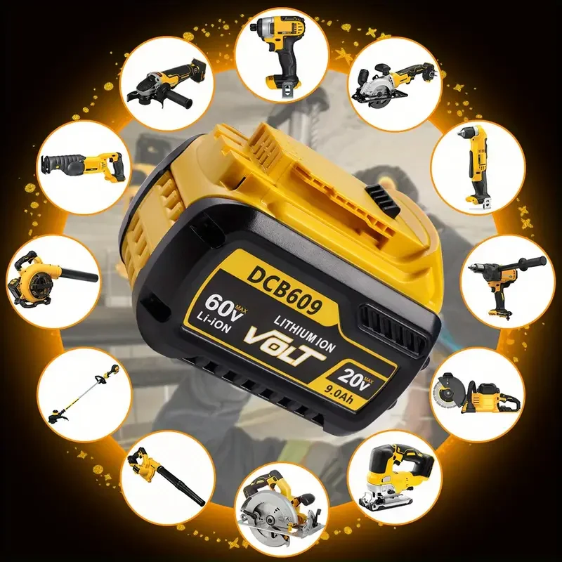 1/2/4PACK 9.0Ah DCB609 بديل لبطارية De-walt Flexvolt 20V/60V MAX XR المتوافقة مع DeWalt Flex-Volt DCB609 DCB612