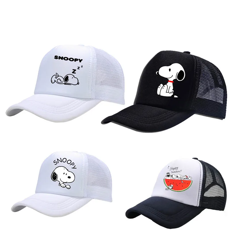 Gorras de béisbol con estampado de Snoopies para niños, sombreros de dibujos animados de perros, sombrero Kawaii para niños, gorra de béisbol ajustable, regalos de cumpleaños