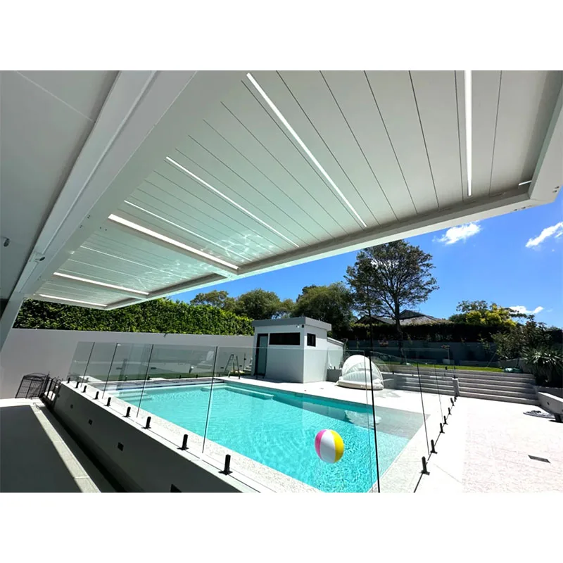 

Waterproof Aluminum Pergola Motorized Louvered Canopy Roof Retractable Adjustable Roof Bioclimatic Pergola Aluminium