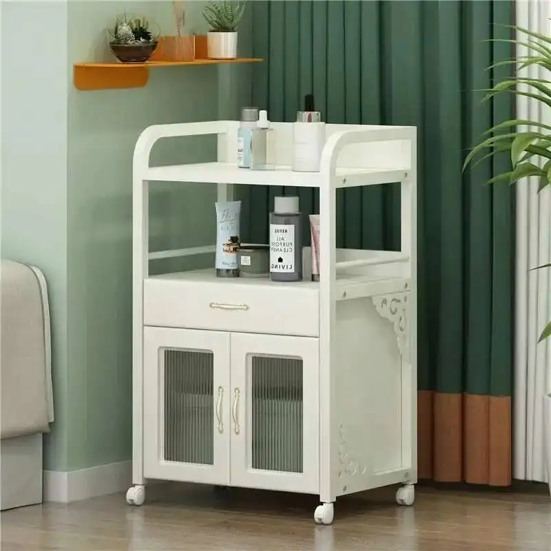 

Salon Beautician Hairdresser Professional Station Household Trolley Foldable Black Hair Furniture Nail Esthetician Medical Cart