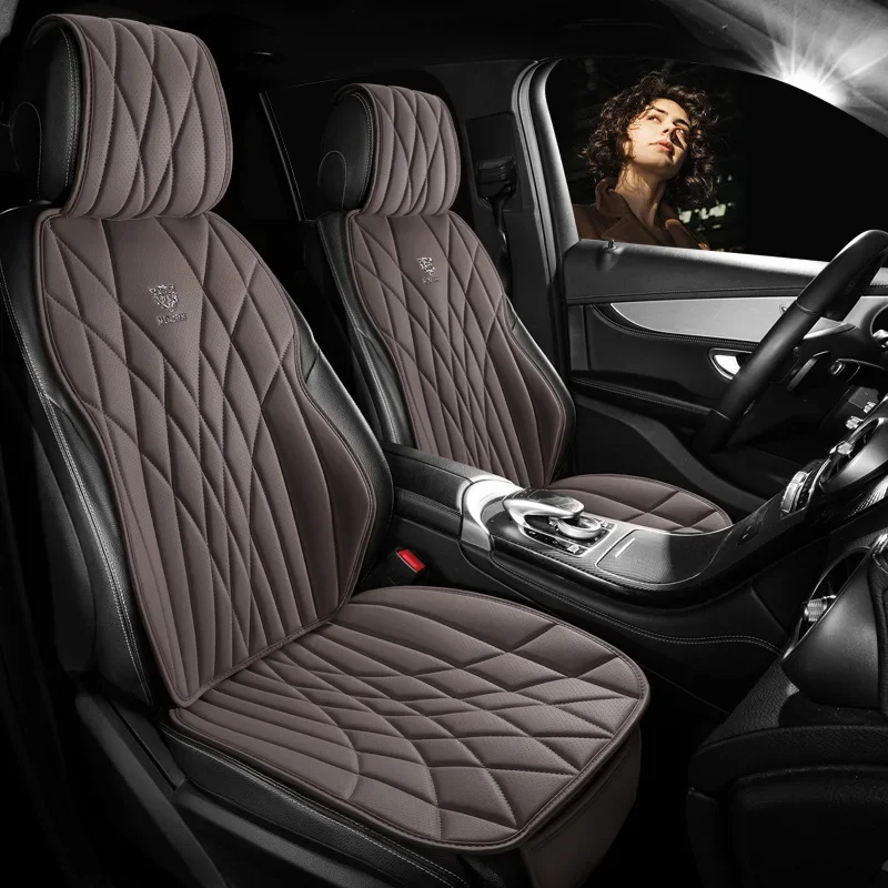 Universal Car Seat Leather Cover Four Season Auto Perforated Leather Breathable Anti-Slip Covers Cushion SUV Car Seat Protection