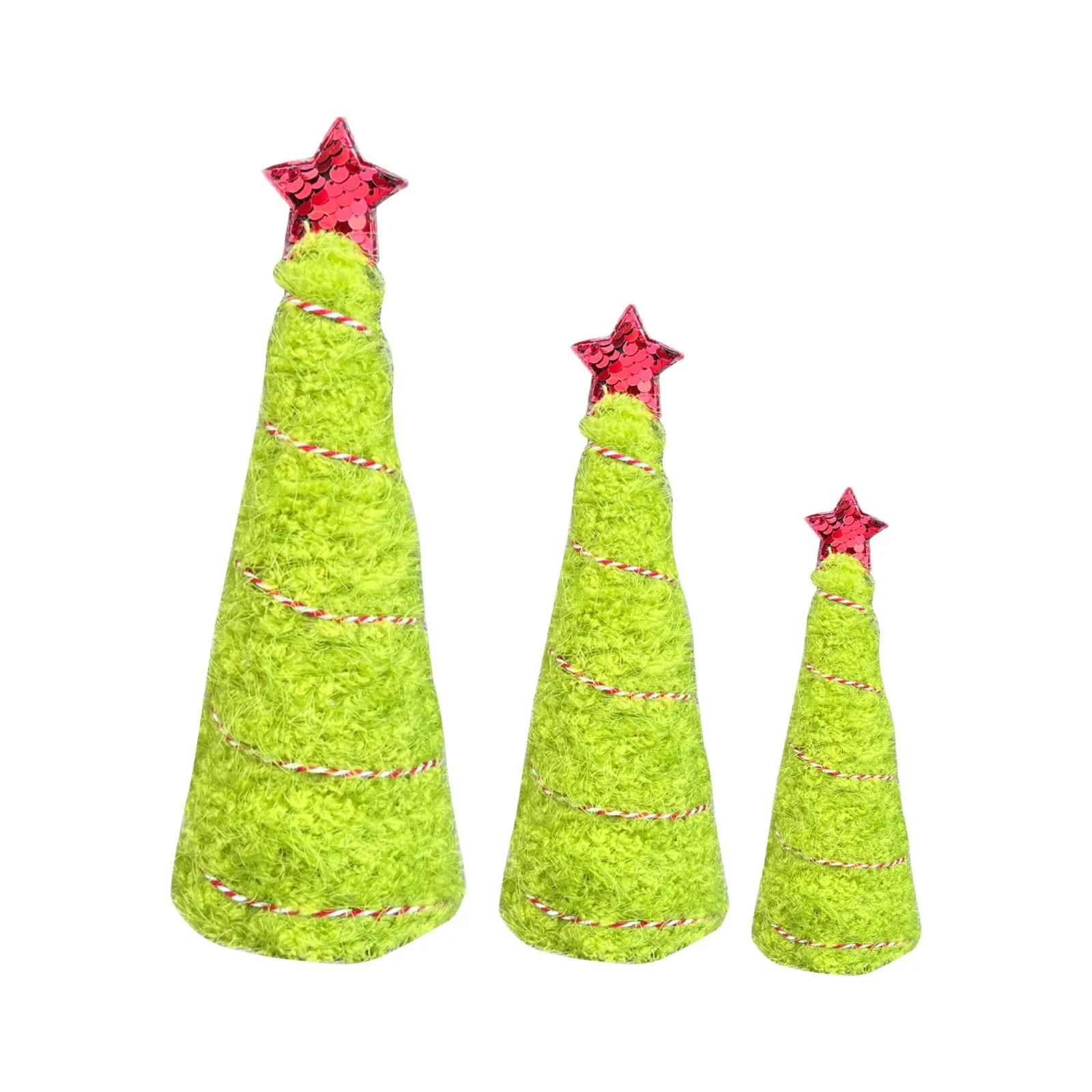 Christmas Decorations, 3pcs Plush Fur- Swirl Surface Cone- Christmas Trees Indoor Xmas New Year Winter Holiday Home Decor 2025