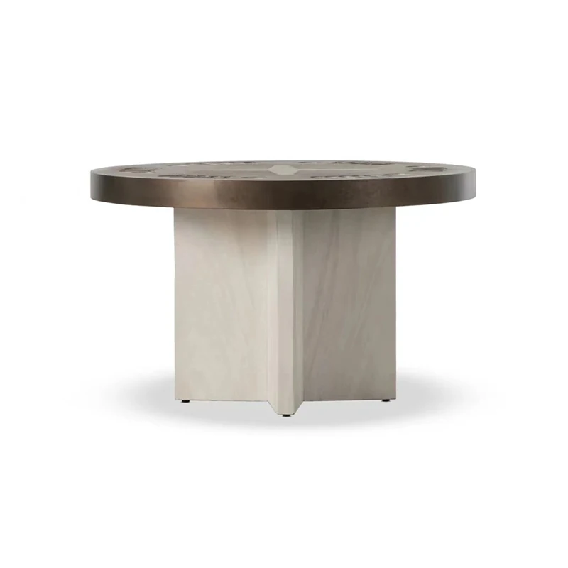 solid wood round high-end multiplayer poker chess table luxury designer entertainment table