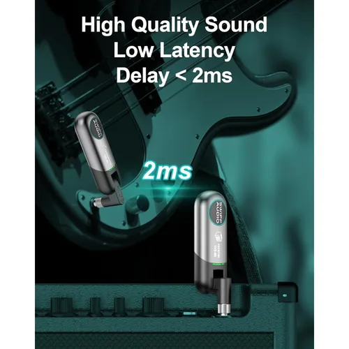 Imagen 2 del producto SWIFF WS-80 sistema de guitarra inalámbrico Digital transmisor receptor inalámbrico de guitarra baja latencia para bajo de guitarra eléctrica