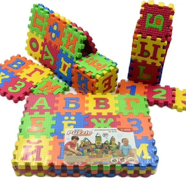 36 pieces small Eva Soft Russian Letter Jigsaw Puzzle Play Mat alphabet & number learning Toy Baby Educational Toys