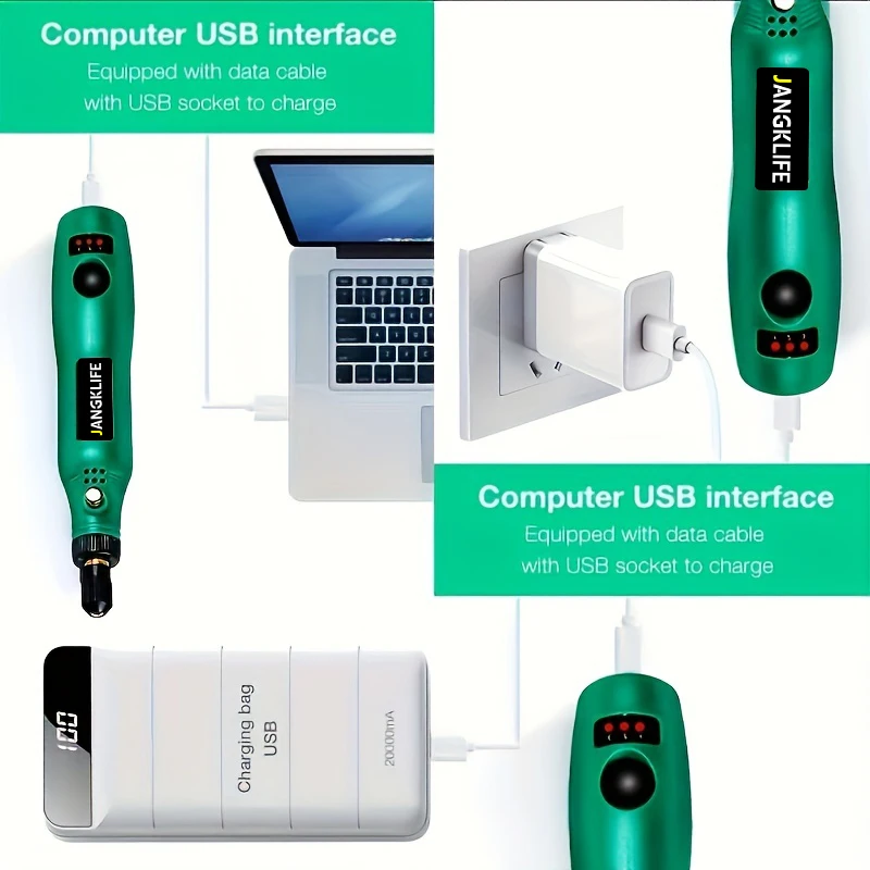 Mini stylo de polissage de gravure sans fil USB, perceuse électrique de bijoux, outils de Dremel en métal, forage de poussière, fabriqué en machine