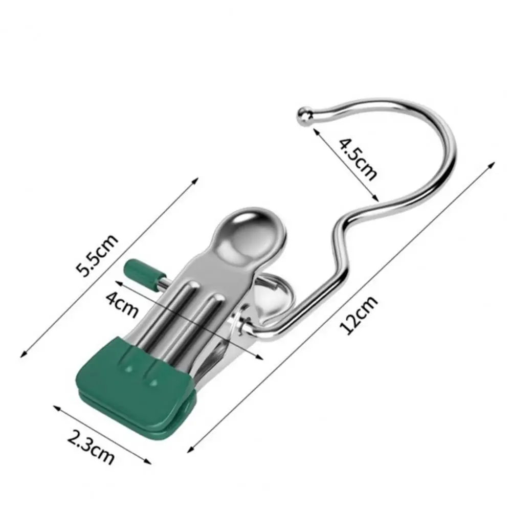 Metal Hanger Clip with Rubber Coating Clip Hook for Traveling 5pcs Stainless Steel Clothes Drying Clips with Hooks