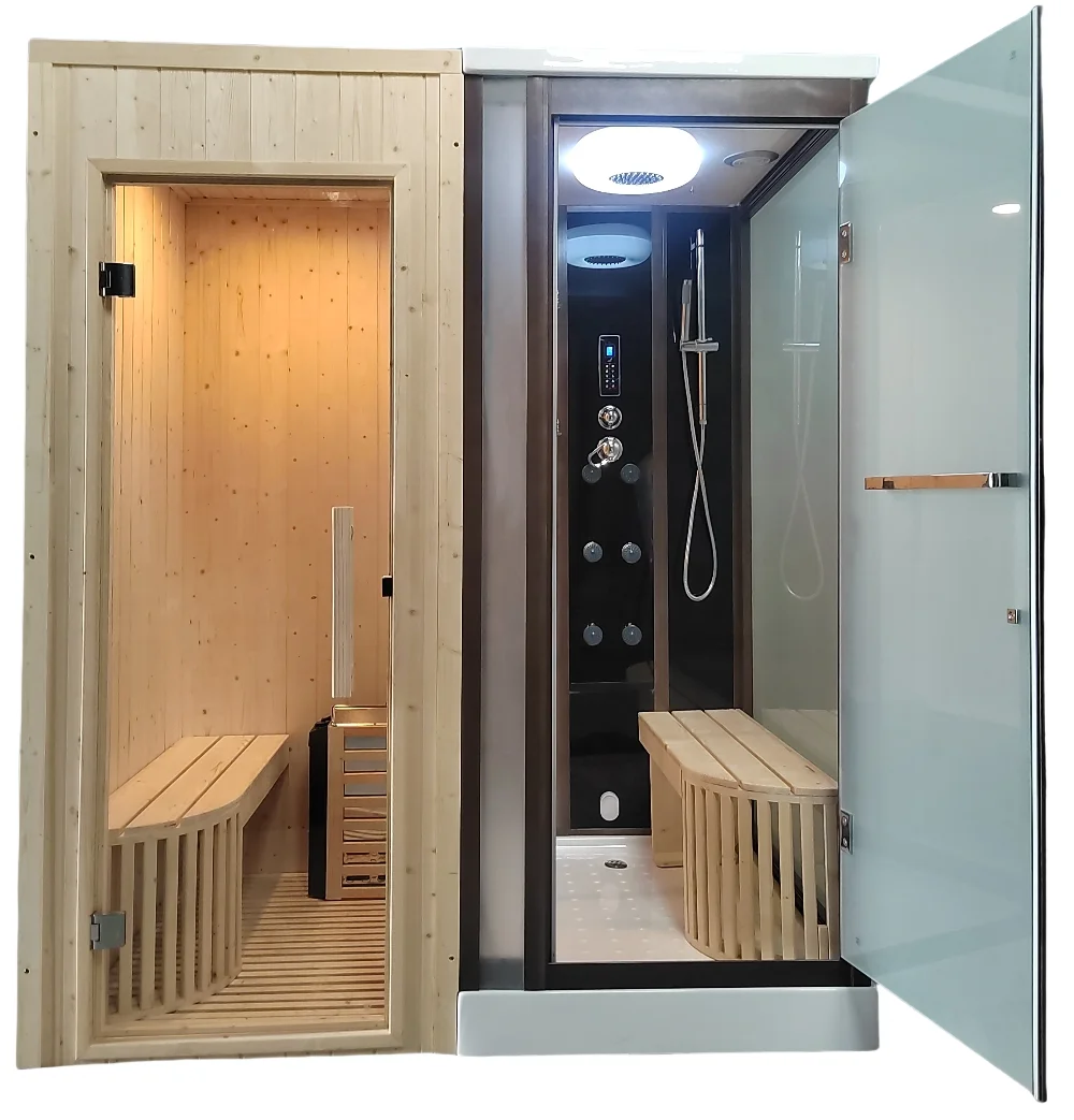 

Shower Room Sauna Cabin Steam and Sauna Combo,Indoor Bathroom Steam and Sauna Combine Room