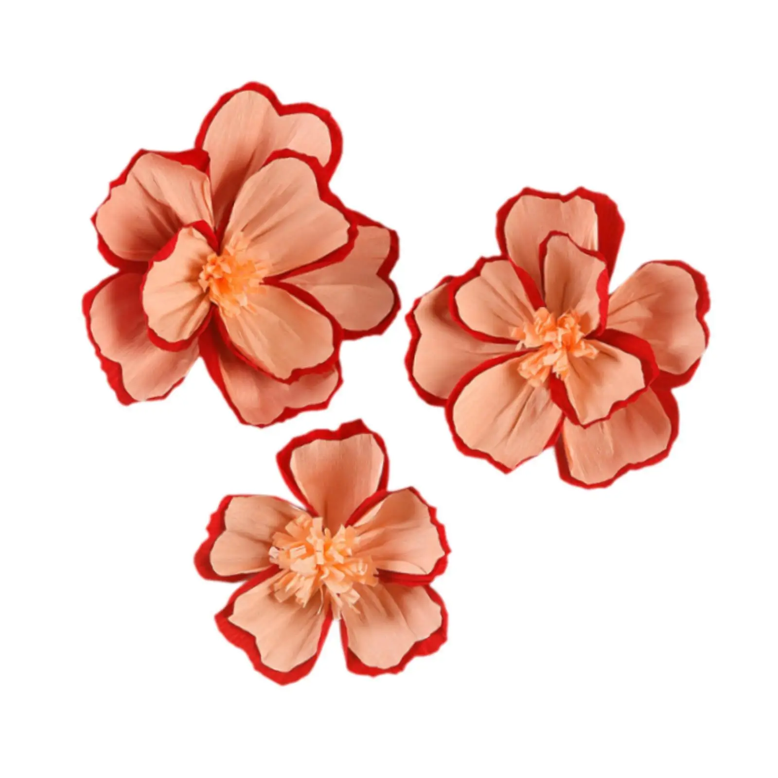3x ดอกไม้กระดาษ Wall Decor DIY Crafting โครงการพื้นหลัง 3D งานแต่งงานตกแต่ง Crepe ดอกไม้กระดาษสําหรับเจ้าสาว