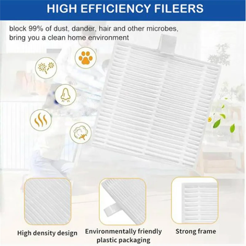 لملحقات المكنسة الكهربائية AIRROBO T20 + فرشاة جانبية رئيسية مرشح ممسحة أجزاء منظف متينة للغاية ملحقات-T33C