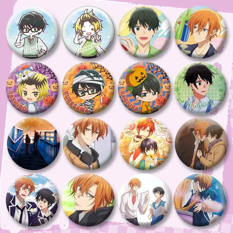 Cute Yoshikazu Miyano and Sasaki Enamel Pin Creative Funny Anime Badges Cartoon Button Brooch Jewelry Accessories Hat Bag Decor