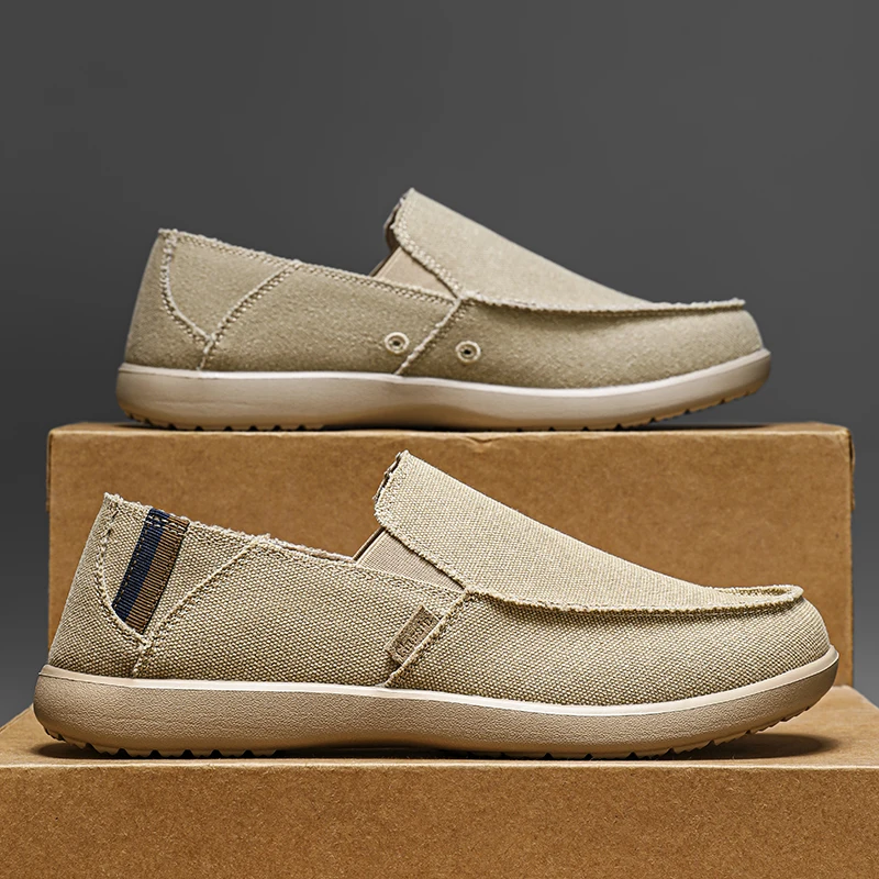 

Spring Summer Comfortable Casual Shoes New Arrival Lightweigh Mens Canvas Shoes for Men Slip-On Brand Fashion Flat Loafers Shoes
