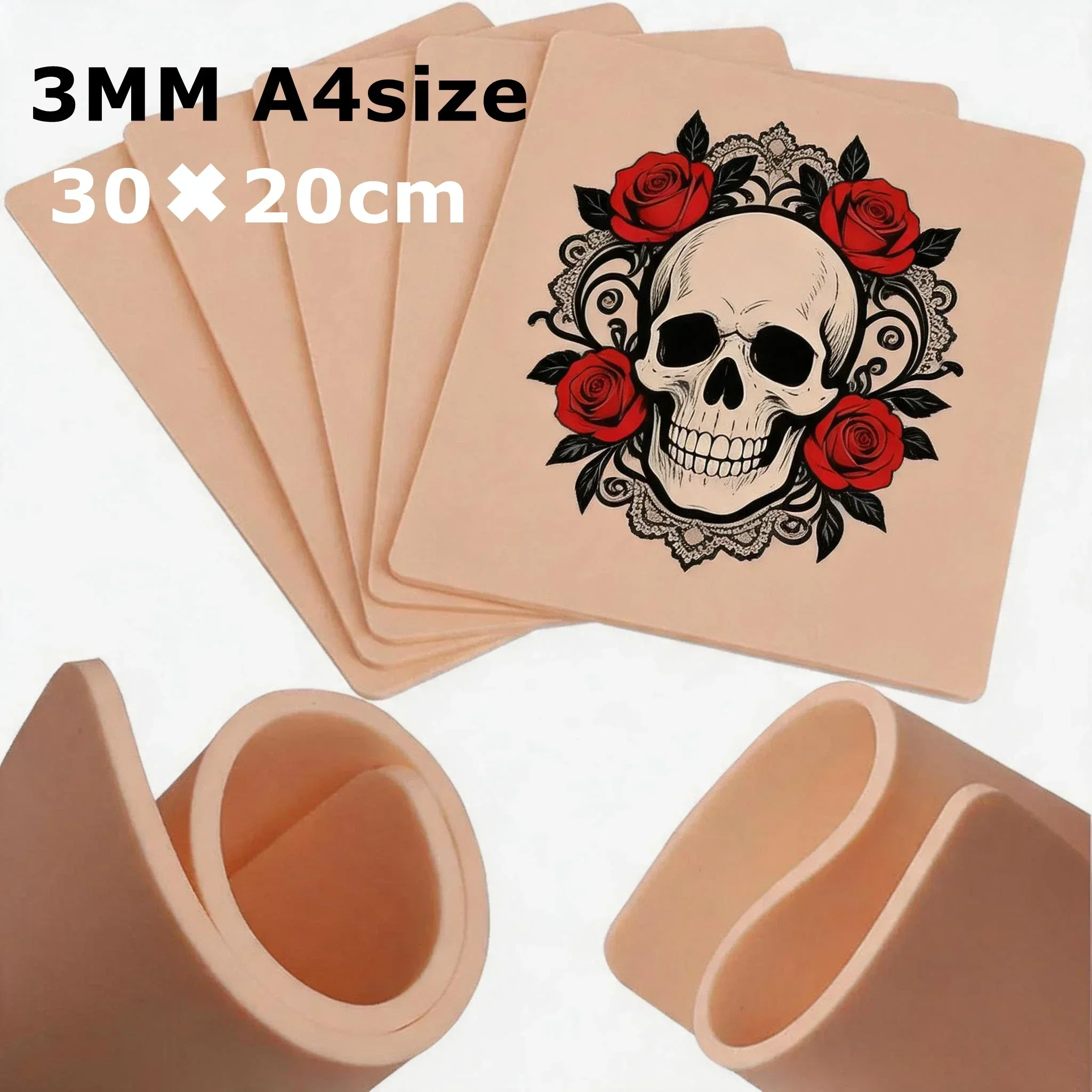 

3MM A4 Size Tattoo Practice Skin Larger Size Tattoo Fake Skin Permanent Makeup Eyebrow Thicker Training Fake Skin Tattoo Supply