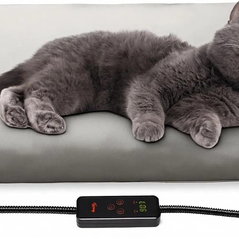 

Грелка для маленьких домашних животных, грелка для собак и кошек с 6 регулируемыми температурами и таймером, водонепроницаемая кровать для кошек с подогревом и устойчивой к жеванию