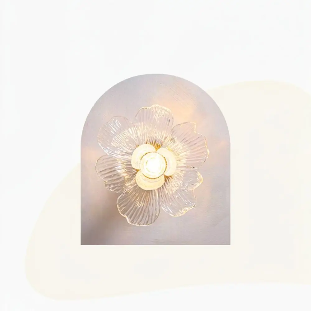 Chic French Vintage Petal Ceiling Light Eye Protecting LED Fixture For Aisle Entrance Balcony Staircase Home Lighting