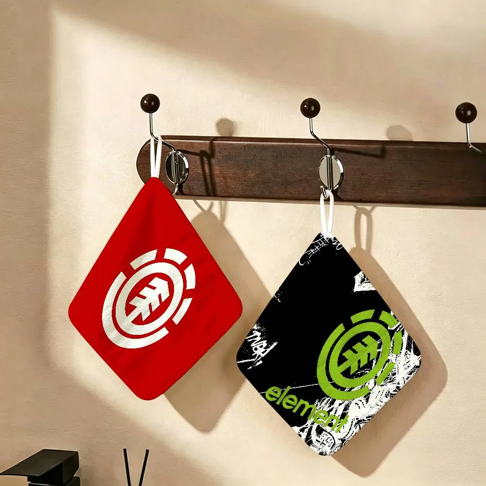 E-Element skate-board logo Polyester Cotton Hanging Hand Towel, Super Absorbent Hand Wiping Towel for Daily Household Use