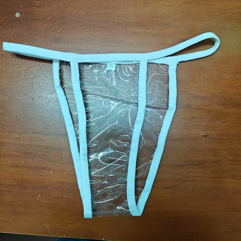 Couples PVC Thong Transparent Sexy Intimate Panties Physiological Protection T Back Underwear Smooth Perspective Plastic