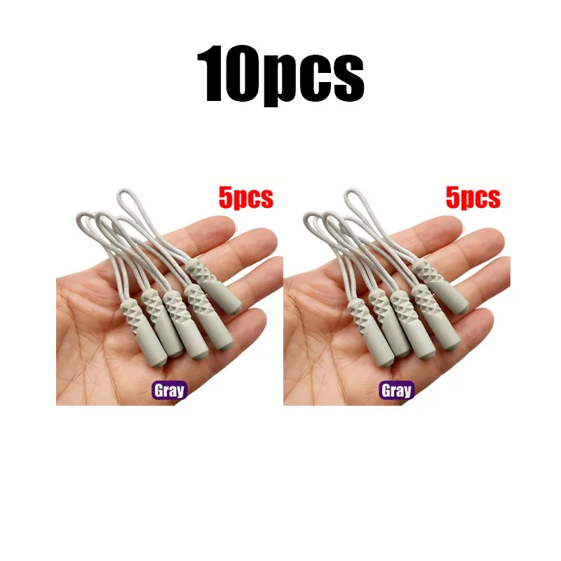 5/10 Stück Reißverschluss-Zippergriffe mit Seilenden, Ersatz-Clips für kaputte Schnallen, Reißverschlusskordel-Anhänger für Reisetaschen, Koffer, Zelte, Rucksäcke