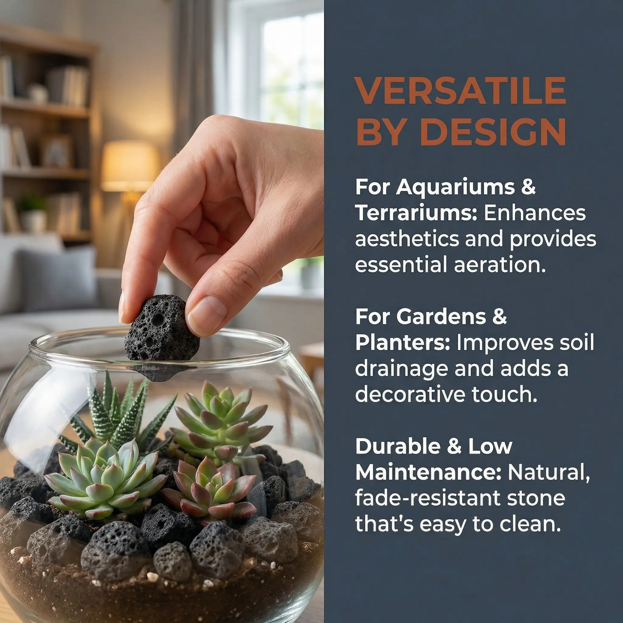 Aquarium Planted Soil - Pierre de lave noire naturelle pour