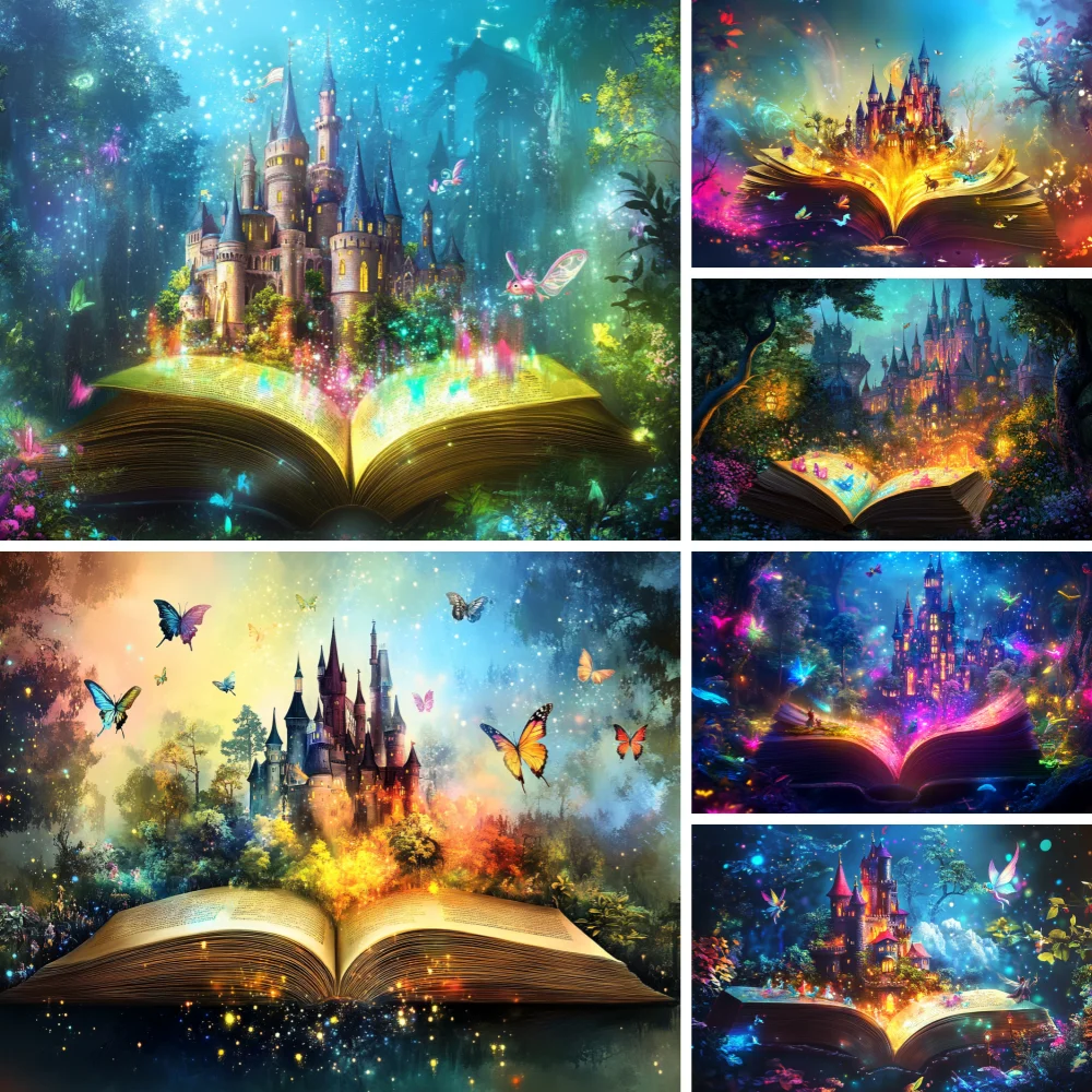 

Enchanted Forest Fairy Tale Birthday Theme Backdrops Party Decor Photography Background Baby Shower Portrait Poster Banner