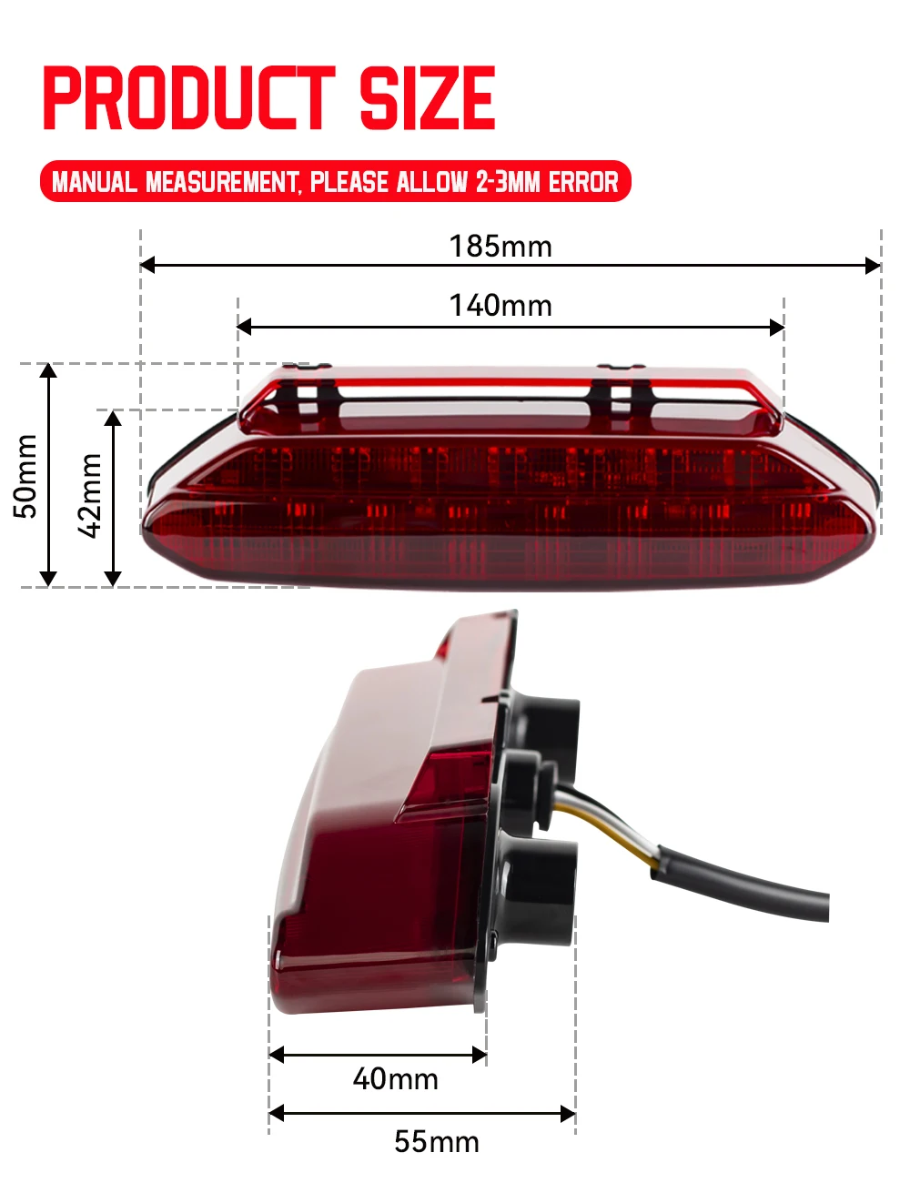 ATV Red LED Taillights Brake Stop Light LED Rear Lamp for Yamaha YFZ 450 YFZ450 2006 2007 2008 2009 Rear Taillamp