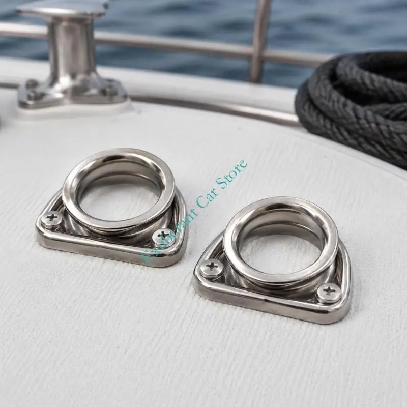 Stainless Steel Boats Shade Sail Corner D Rings Hardware 2 Piece Thimble Set for Patio Cover Attachment and Tension Mounting