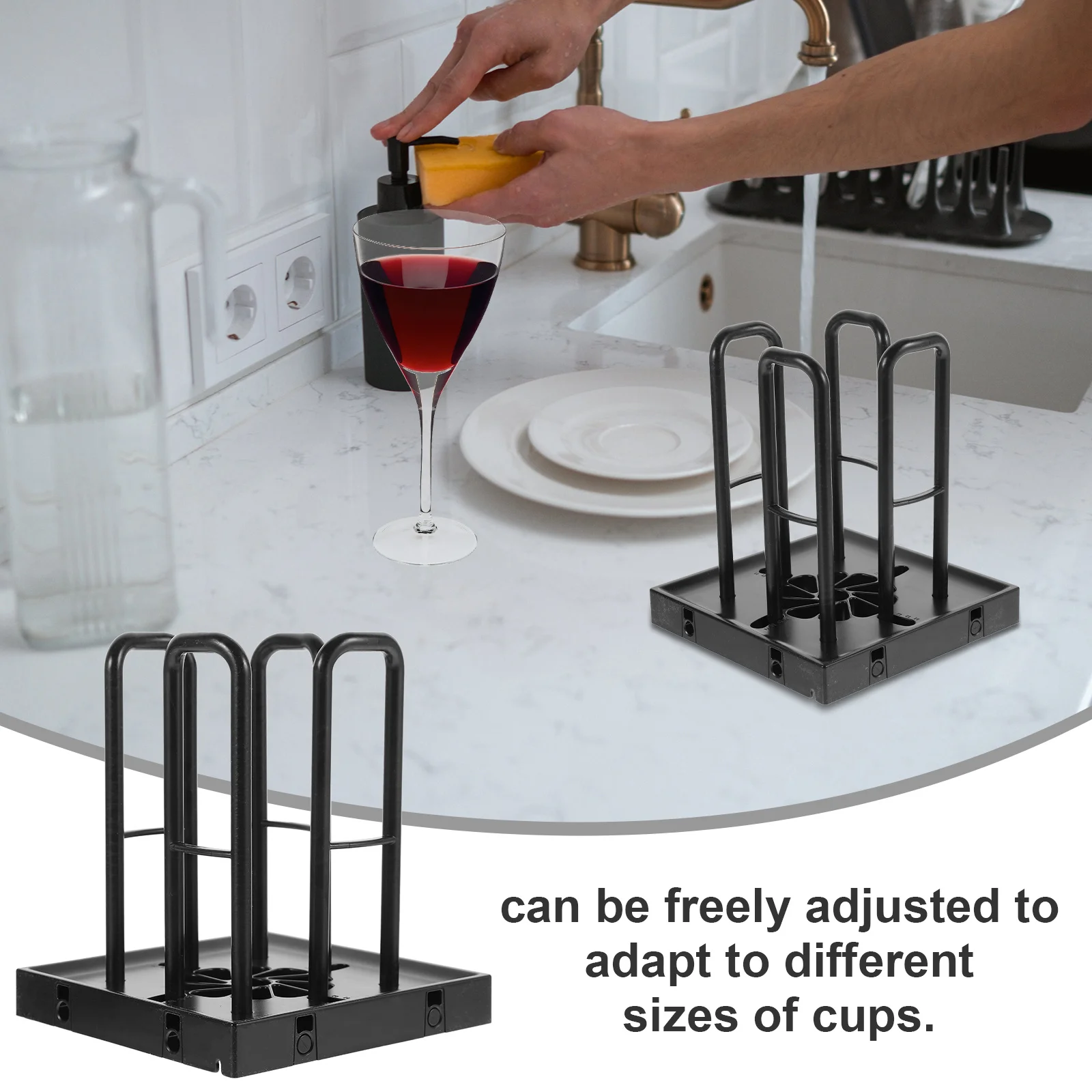 

Adjustable Desktop Paper Cup Organizer Multi Size Disposable Plastic Coffee Cup Holder Stand for Coffee Shops Milk Tea Bar