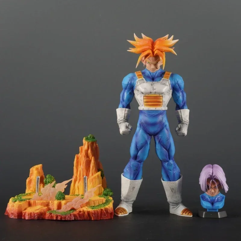 29cm troncos figuras dragon ball torankusu figuras de ação dupla cabeça com base pvc coleção modelo aniversário para crianças brinquedos