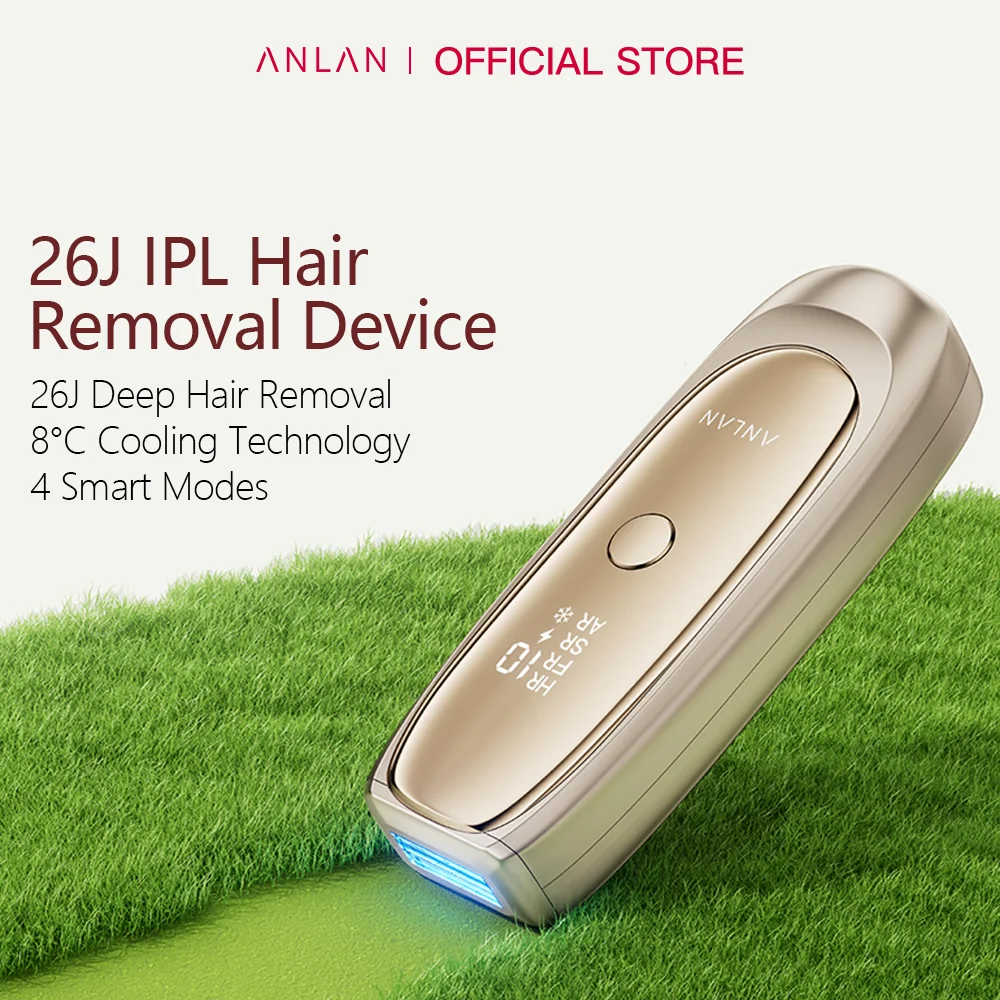 ANLAN IPL Laser Hair Removal ICE Cooling Painless Smart Hair Removal Unlimited Flashes 26J High Power Laser Hair Removal Device