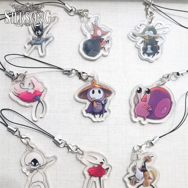 

﻿ Полый рыцарь: Silksong Hornet Nuu, кружевной брелок для косплея, акриловый орнамент, брелок для ключей, веревка, брелок для телефона, аксессуары, реквизит