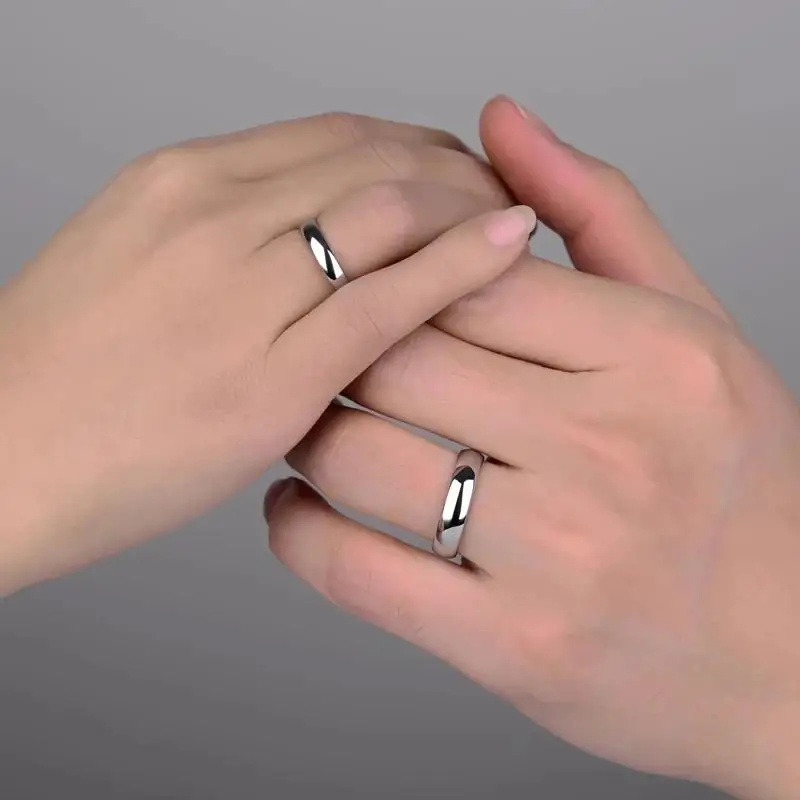 6MM Gold Color Lover Crystal Stainless Steel Rings for Men Women Wedding Band Fashion Charm Jewelry Valentine's Day Gift