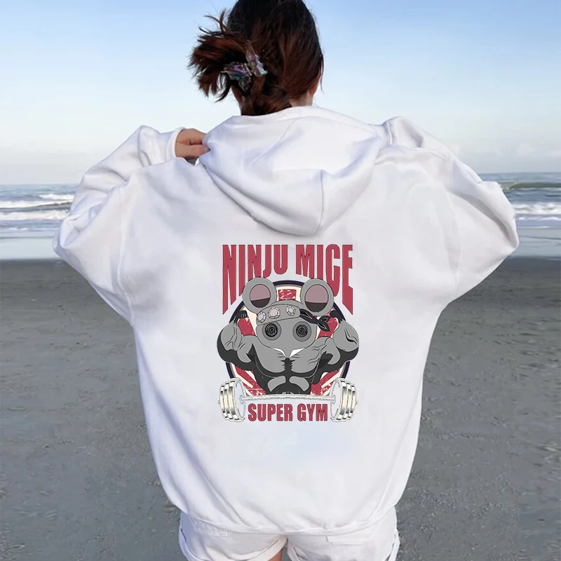 

Super Gym Graphic Print Hooded Casual Loose Hoodie Men Women Sweatshirts Harajuku Autumn Winter Warm Unisex Streetwear Clothing