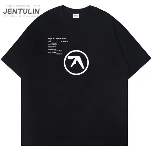 Imagen 2 del producto Aphex Twin-Camiseta de gran tamaño para hombre, camiseta de manga corta con estampado de letras de Hip Hop, ropa de algodón de verano Y2K, Tops góticos S-4XL