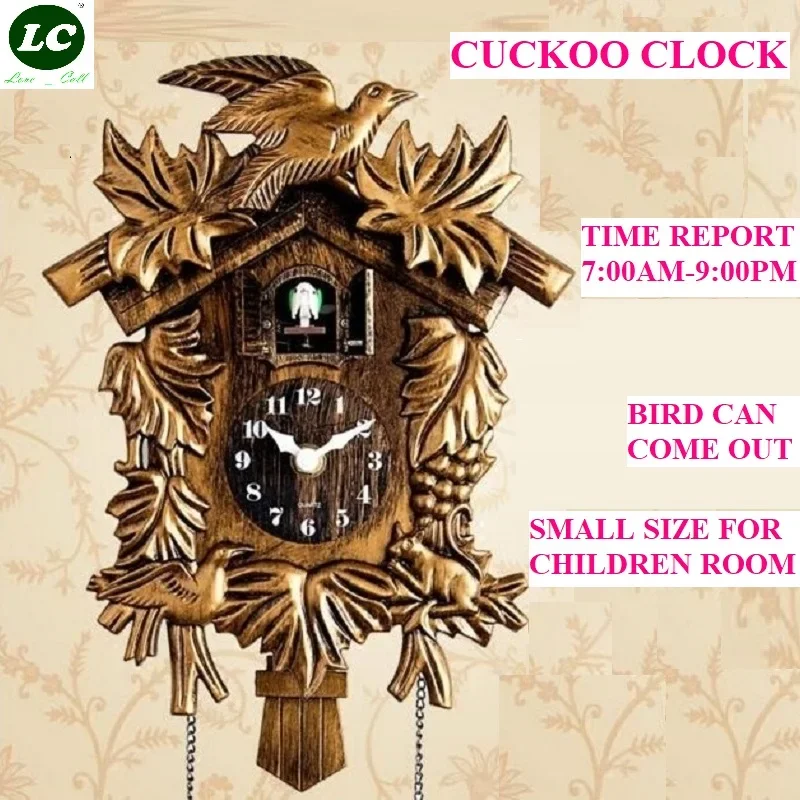 

12inch Cuckoo Clock Living Room Wall Clock Bird Cuckoo Alarm Clock Wall-watch Children Unicorn Decorations Home Day Time Alarm