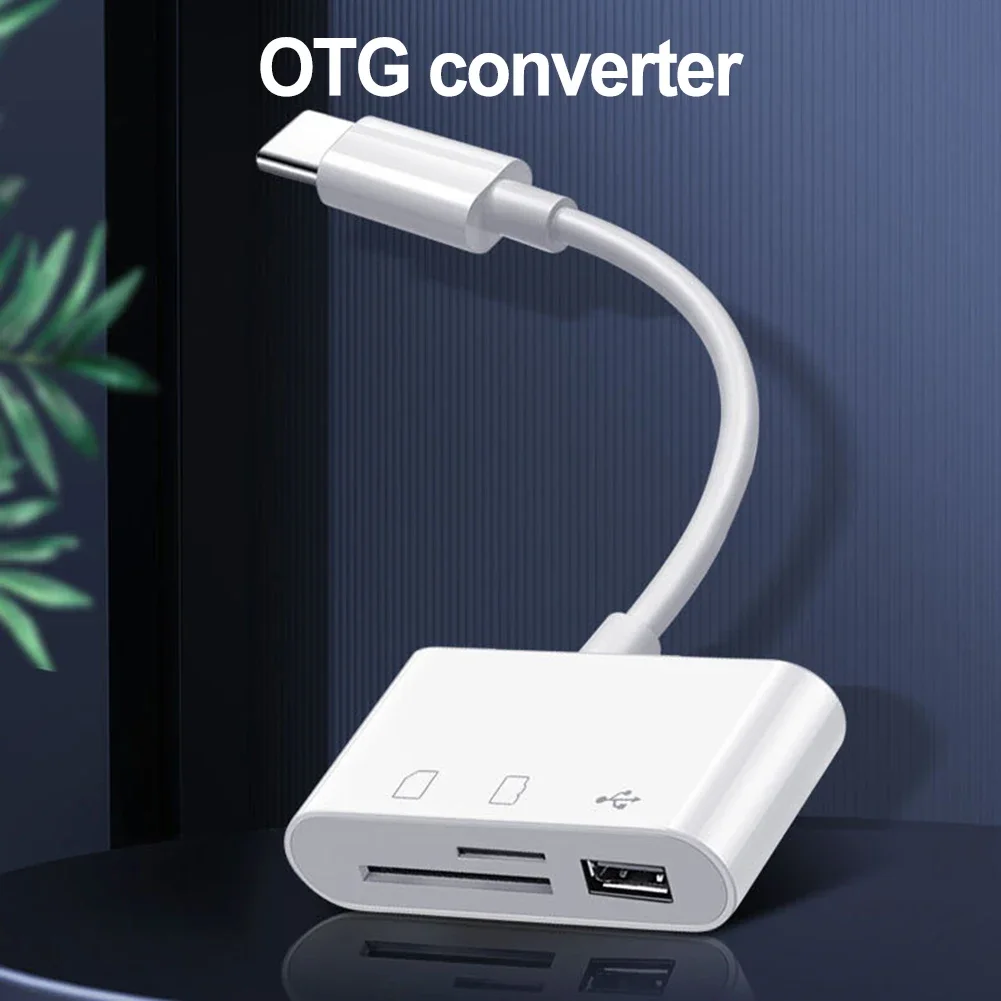 Lector de tarjetas multifuncional para cámara TF, tarjeta de memoria Sd, cabezal de conversión USB tipo C, Adaptador 3 en 1, dispositivos compatibles