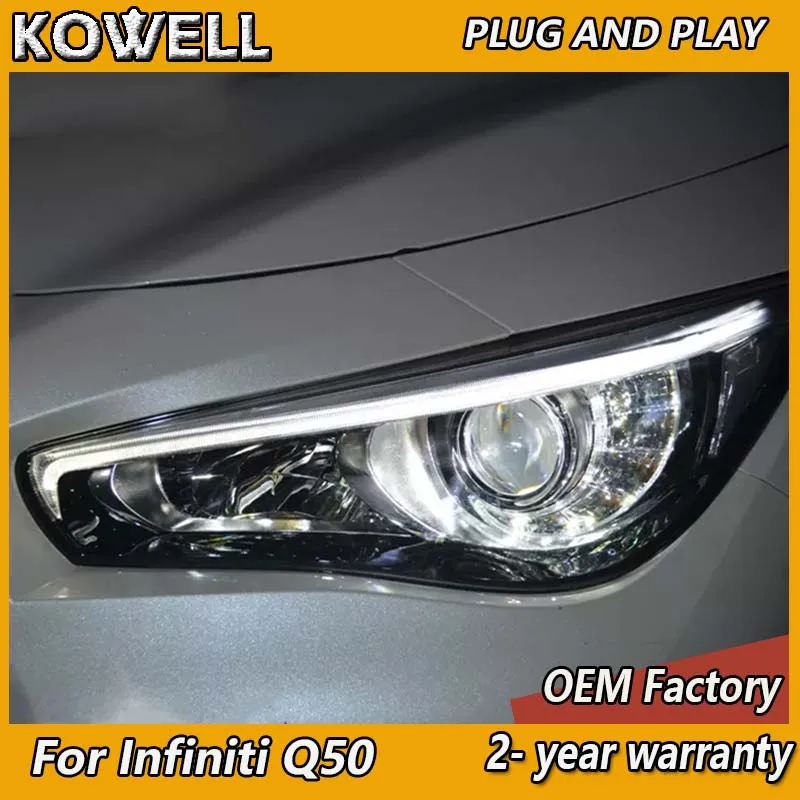 Car Styling for Infiniti Q50 Headlight 2014-2019 Q50 Head Light DRL Turn Signal High Beam Projector Lens